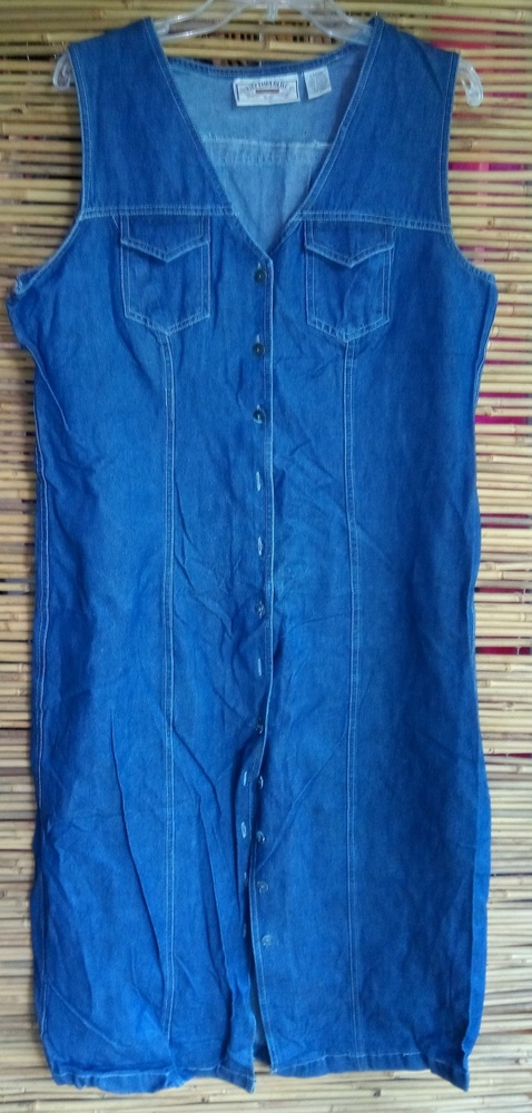 Rhythm Blue L Y2K Jeans Button Down Jumper Dress